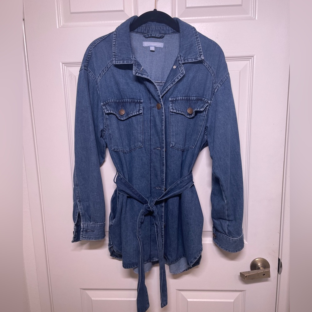 Belted Denim Shirt Jacket